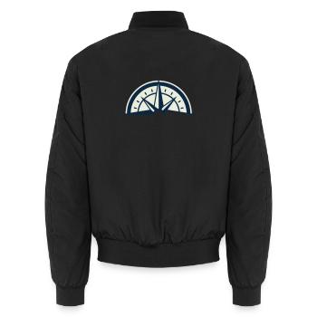 Bergretter Kompass Wappen - Unisex Bomberjacke - Schwarz - Hinten - AI Model Male 185 light (185cm)