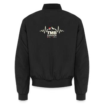 TMB Survivor Tour du Mont-Blanc Hiking Trek - Unisex Bomber Jacket - black - Back - AI Model Male 185 light (185cm)