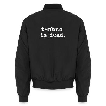 Techno ist tot verzweifelt Druck - Unisex Bomberjacke - Schwarz - Hinten - AI Model Male 185 light (185cm)