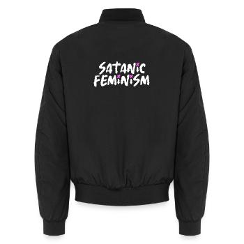 Satanic Feminism – Dark Statement Feminismus - Unisex Bomberjacke - Schwarz - Hinten - AI Model Male 185 light (185cm)