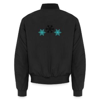 Schneeflocken - Unisex Bomberjacke - Schwarz - Hinten - AI Model Male 185 light (185cm)