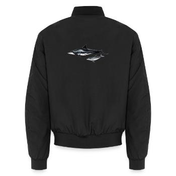 Dolphin with rugged teeth - Dolphin - Steno rostre - Unisex Bomber Jacket - black - Back - AI Model Male 185 light (185cm)