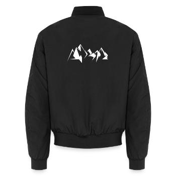Berg Berge Symbol Illustration Grafik Natur icon - Unisex Bomberjacke - Schwarz - Hinten - AI Model Male 185 light (185cm)
