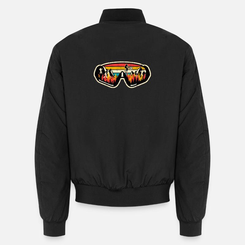 Retro MTB Sunset Goggles - Unisex Bomber Jacket - black