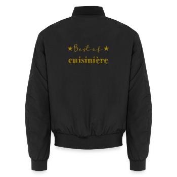 MAMAN. FÊTE DES MÈRES. BONNE FÊTE MAMAN - Bomber unisexe - noir - Dos - AI Model Male 185 light (185cm)