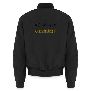 BONNE FÊTE MAMAN. MAMAN. FÊTE DES MÈRES - Bomber unisexe - noir - Dos - AI Model Male 185 light (185cm)