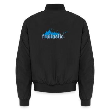fruitastic claim fresh splash blue - Unisex Bomber Jacket - black - Back - AI Model Male 185 light (185cm)