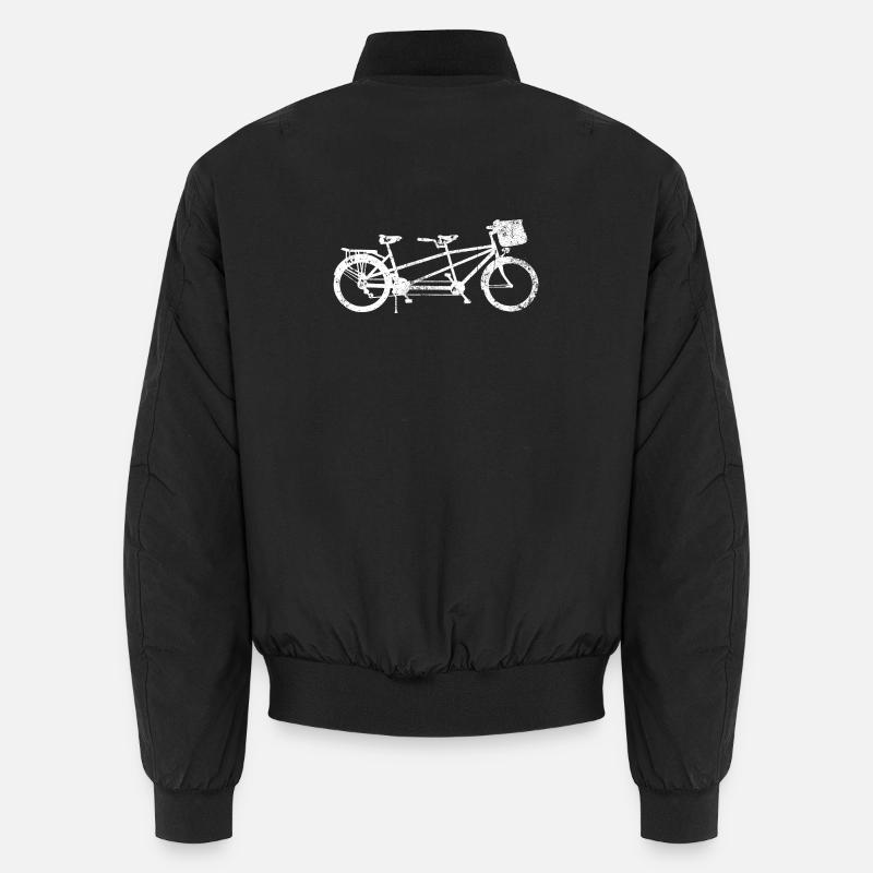 Tandem Bicycle Silhouette Unisex Bomber Jacket