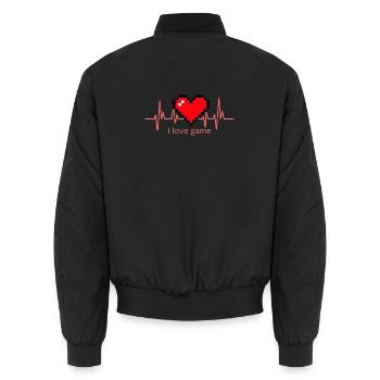 Cadeau 'I Love Game', pour Gamers - Bomber unisexe - noir - Dos - AI Model Male 185 light (185cm)