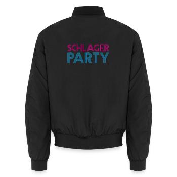 SCHLAGER PARTY Schlagermusik Schlager - Unisex Bomberjacke - Schwarz - Hinten - AI Model Male 185 light (185cm)