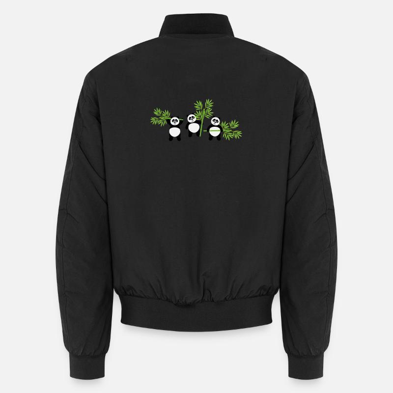 Kawaii Panda with Bamboo – Fun and Tender Pattern Unisex Bomber Jacket