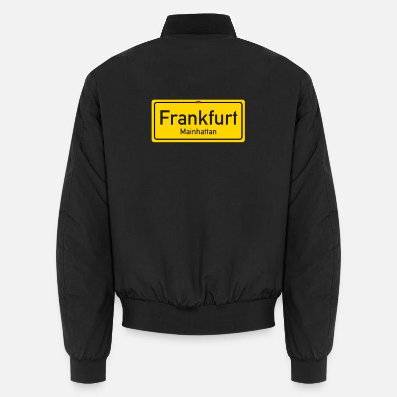Frankfurt place name sign - Unisex Bomber Jacket - black