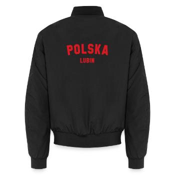 LUBIN Polska Poland - Unisex Bomber Jacket - black - Back - AI Model Male 185 light (185cm)