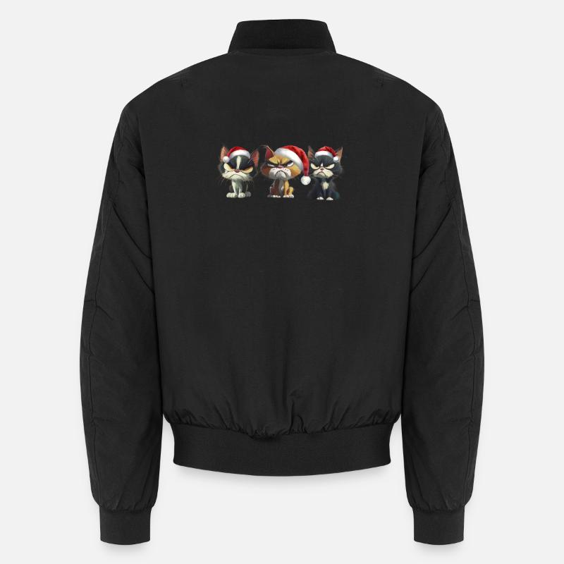 Grim Christmas Cats Trio Presents Unisex Bomber Jacket