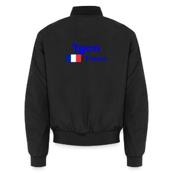 Lyon Frankreich - Stilvolle Drucke - Unisex Bomberjacke - Schwarz - Hinten - AI Model Male 185 light (185cm)