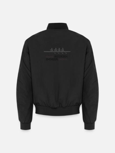 Rudern Sprüche - einmal rudern immer rudern - Unisex Bomberjacke - Schwarz