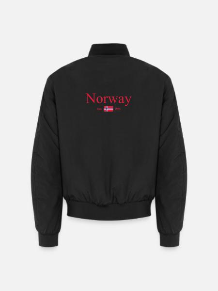 Norway - Norge - Norwegen - Flagge - Skandinavien - Unisex Bomberjacke - Schwarz