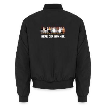 Herr Der Hühner Lustige Hühnergrafik - Unisex Bomberjacke - Schwarz - Hinten - AI Model Male 185 light (185cm)
