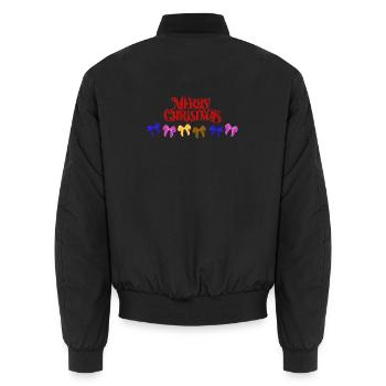 Défilé d’arcs de joyeux Noël - Bomber unisexe - noir - Dos - AI Model Male 185 light (185cm)