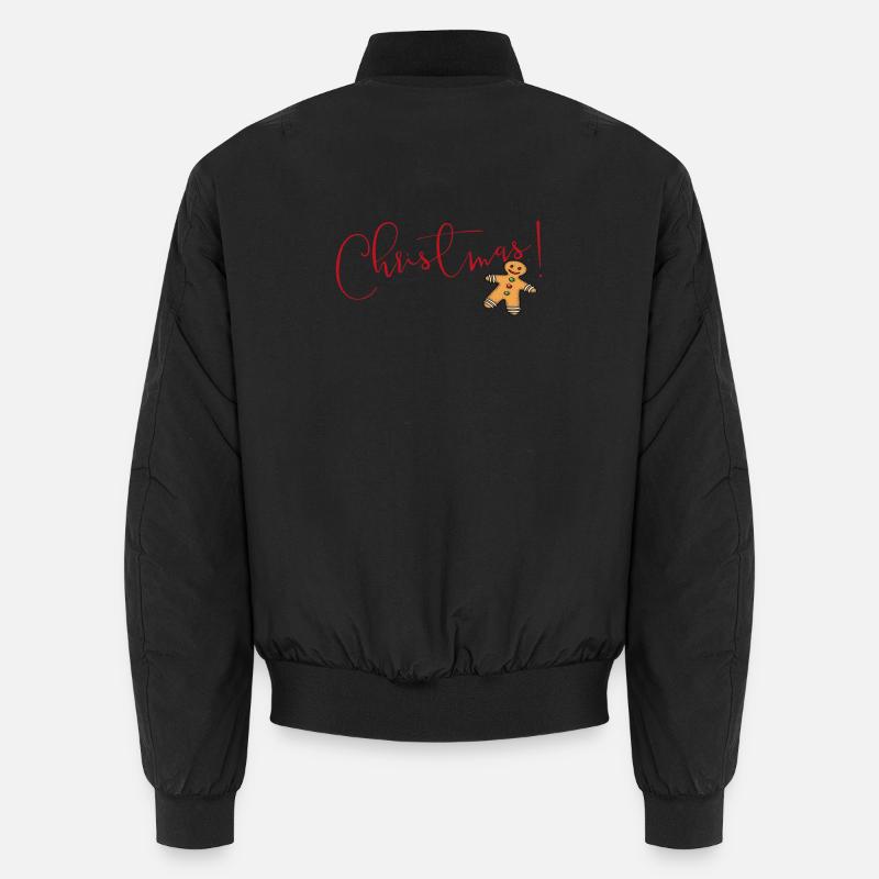 Christmas gingerbread - Unisex Bomber Jacket - black