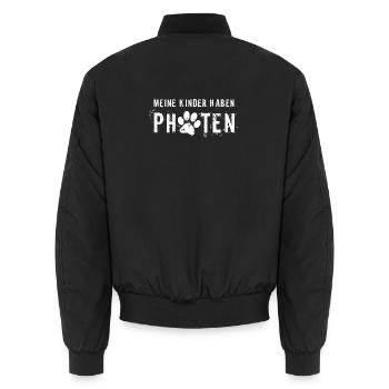 Meine Kinder haben Pfoten - Unisex Bomberjacke - Schwarz - Hinten - AI Model Male 185 light (185cm)