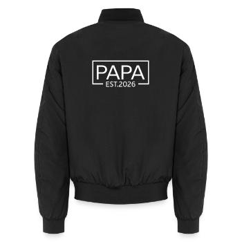 Dad est. 2026 Dad 2026 First time Dad 2026 - Unisex Bomber Jacket - black - Back - AI Model Male 185 light (185cm)