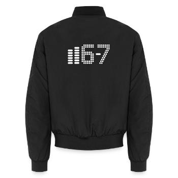 67 - Unisex Bomber Jacket - black - Back - AI Model Male 185 light (185cm)