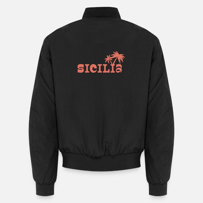 Coucher de soleil de Sicilia Palm Island Bomber unisexe