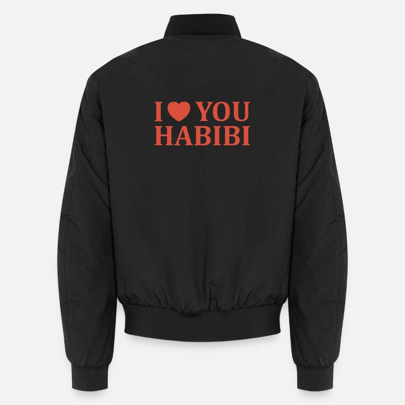 Ich liebe dich Habibi-Typografie Unisex Bomberjacke