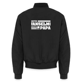 Anselm as birth - Unisex Bomber Jacket - black - Back - AI Model Male 185 light (185cm)