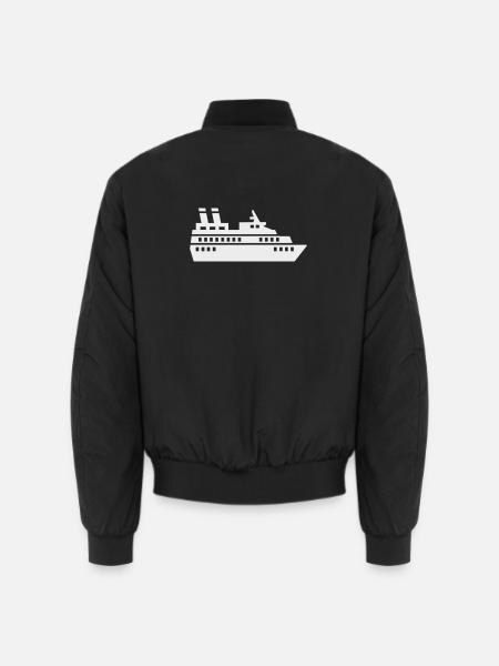 Cruise Ship Silhouette Cruise Ship - Unisex Bomber Jacket - black