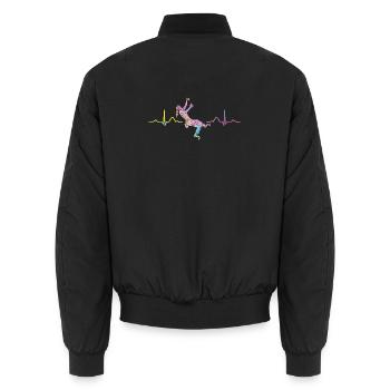 Boulderer Herzschlag Boulder Bouldern - Unisex Bomberjacke - Schwarz - Hinten - AI Model Male 185 light (185cm)