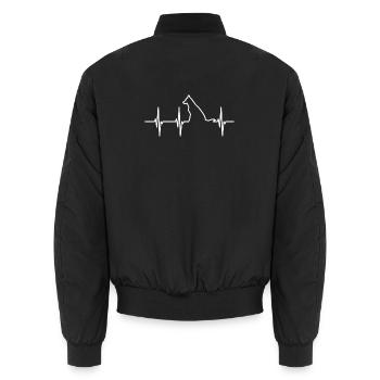 Hund EKG Herzlinie - Unisex Bomberjacke - Schwarz - Hinten - AI Model Male 185 light (185cm)