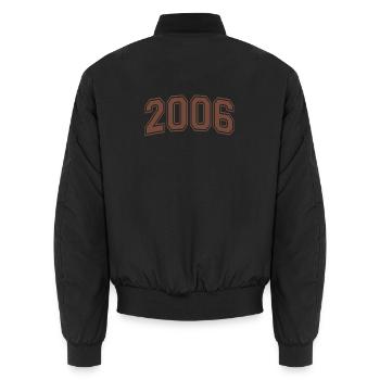 Retro Adventure 20 Year Old Twenties Gift 2006 - Unisex Bomber Jacket - black - Back - AI Model Male 185 light (185cm)