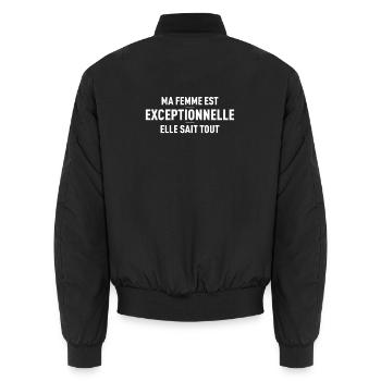 Ma Femme Est Exceptionnelle Elle Sait Tout T-Sh... - Bomber unisexe - noir - Dos - AI Model Male 185 light (185cm)