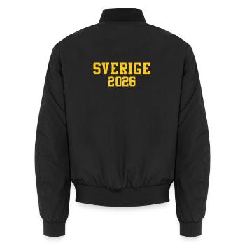 Sweden - Unisex Bomber Jacket - black - Back - AI Model Male 185 light (185cm)
