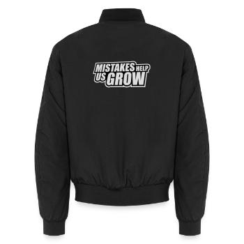 Mistakes Help Us Grow Funny Motivational Growth - Unisex Bomber Jacket - black - Back - AI Model Male 185 light (185cm)