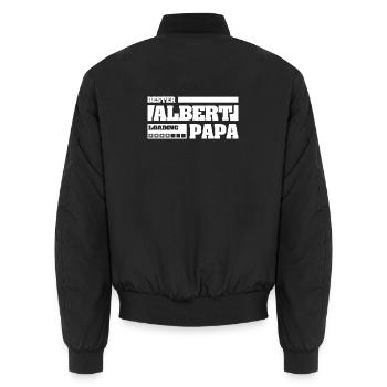 Geburt Albert - Unisex Bomberjacke - Schwarz - Hinten - AI Model Male 185 light (185cm)
