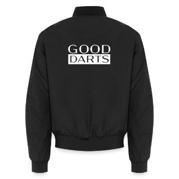 Dart-Good_Darts - Unisex Bomberjacke - Schwarz - Hinten - AI Model Male 185 light (185cm)