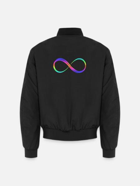 Infinity Rainbow Pride LGBTQ+ Statement - Unisex Bomberjacke - Schwarz