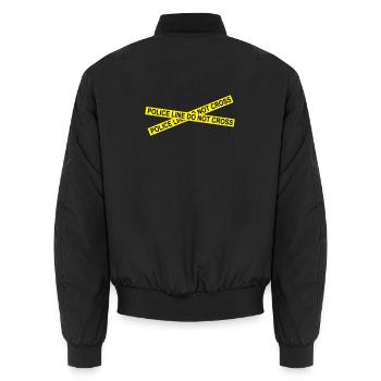 6061912 121806760 policeline - Bomber unisexe - noir - Dos - AI Model Male 185 light (185cm)