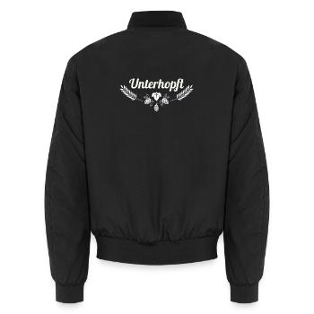 Unterhopft Bier Lustiger Spruch Trinken - Unisex Bomberjacke - Schwarz - Hinten - AI Model Male 185 light (185cm)
