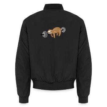 Sloth strength fitness gym gweichte sport symbol - Bomber unisexe - noir - Dos - AI Model Male 185 light (185cm)