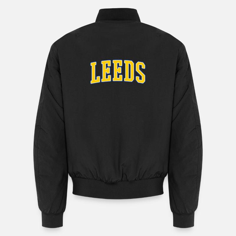 Leeds College Lettering - Unisex Bomber Jacket - black