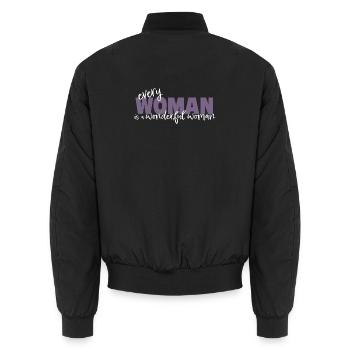 Every Woman is a Wonderful Woman - Unisex Bomberjacke - Schwarz - Hinten - AI Model Male 185 light (185cm)