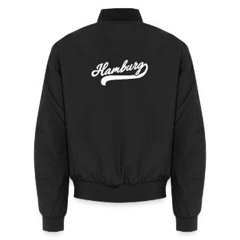Hamburg Retro - Unisex Bomberjacke - Schwarz - Hinten - AI Model Male 185 light (185cm)