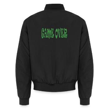 Spielende - Unisex Bomberjacke - Schwarz - Hinten - AI Model Male 185 light (185cm)