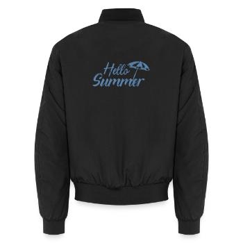 Hallo Sommerschirm - Unisex Bomberjacke - Schwarz - Hinten - AI Model Male 185 light (185cm)
