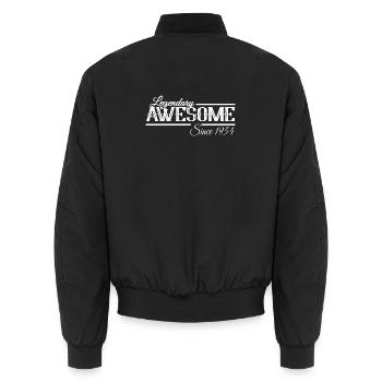 Birthday - Legendarily great since 1954 - Unisex Bomber Jacket - black - Back - AI Model Male 185 light (185cm)
