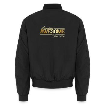 Legendary and Awesome since 2006 - Unisex Bomber Jacket - black - Back - AI Model Male 185 light (185cm)